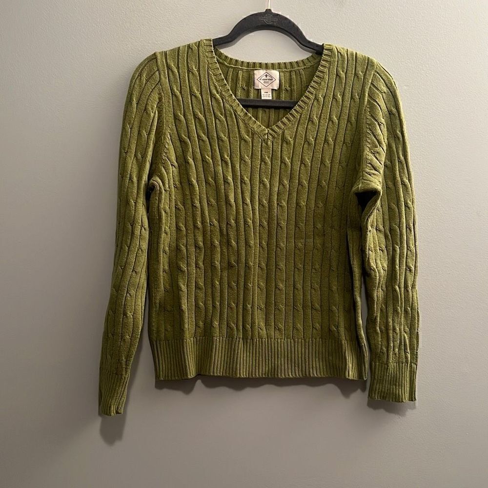 St. John's Bay Womens V Neck Long Sleeve Pullover Sweater